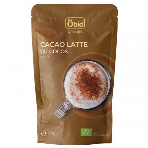 Cacao latte cu cocos bio, 125g - Obio Cacao latte cu cocos bio, 125g - Obio