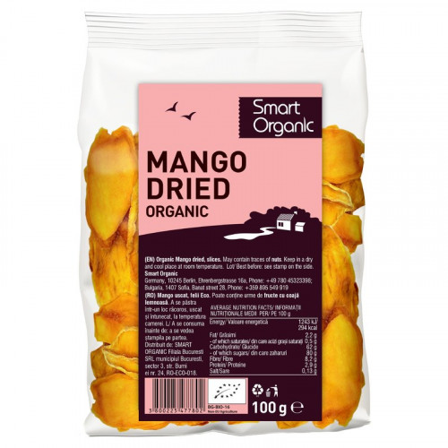 Mango deshidratat felii bio 100g SO Mango deshidratat felii bio 100g SO