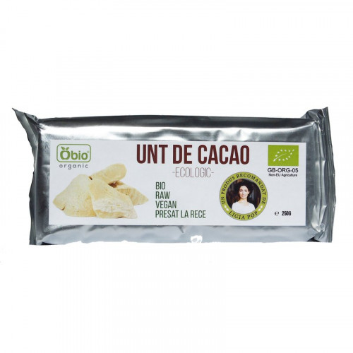 Unt de cacao raw bio, 250g - Obio